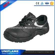 Sapatos de segurança de couro de dedo de dedo de aço para homens Ufa016